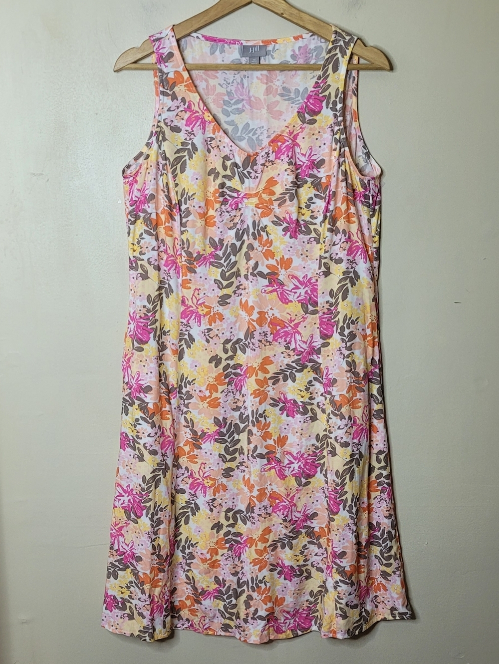 J. Jill Floral Sleeveless Summer Dress Pockets Size 10P - Picture 2 of 8